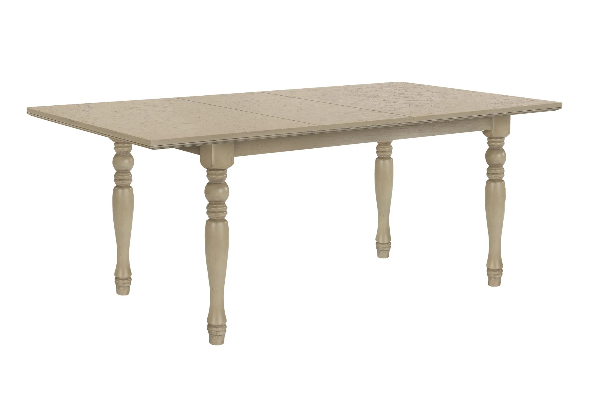 78" Rectangular Dining Table with 18" Extension Panel, Antique Grey Veneer, Solid Wood Legs