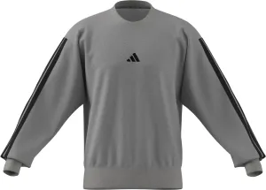 adidas Mens Essentials 3-Stripe Long Sleeve Crewneck Sweatshirt