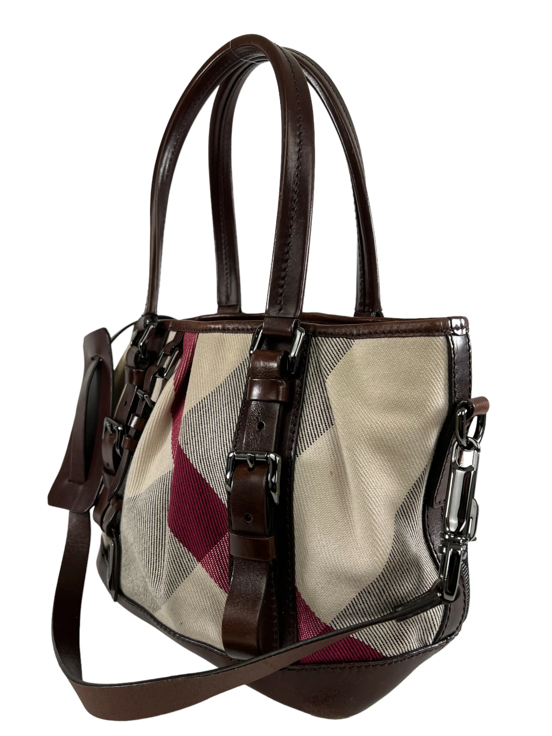 Burberry Classic Nova Check Canvas & Leather Tote