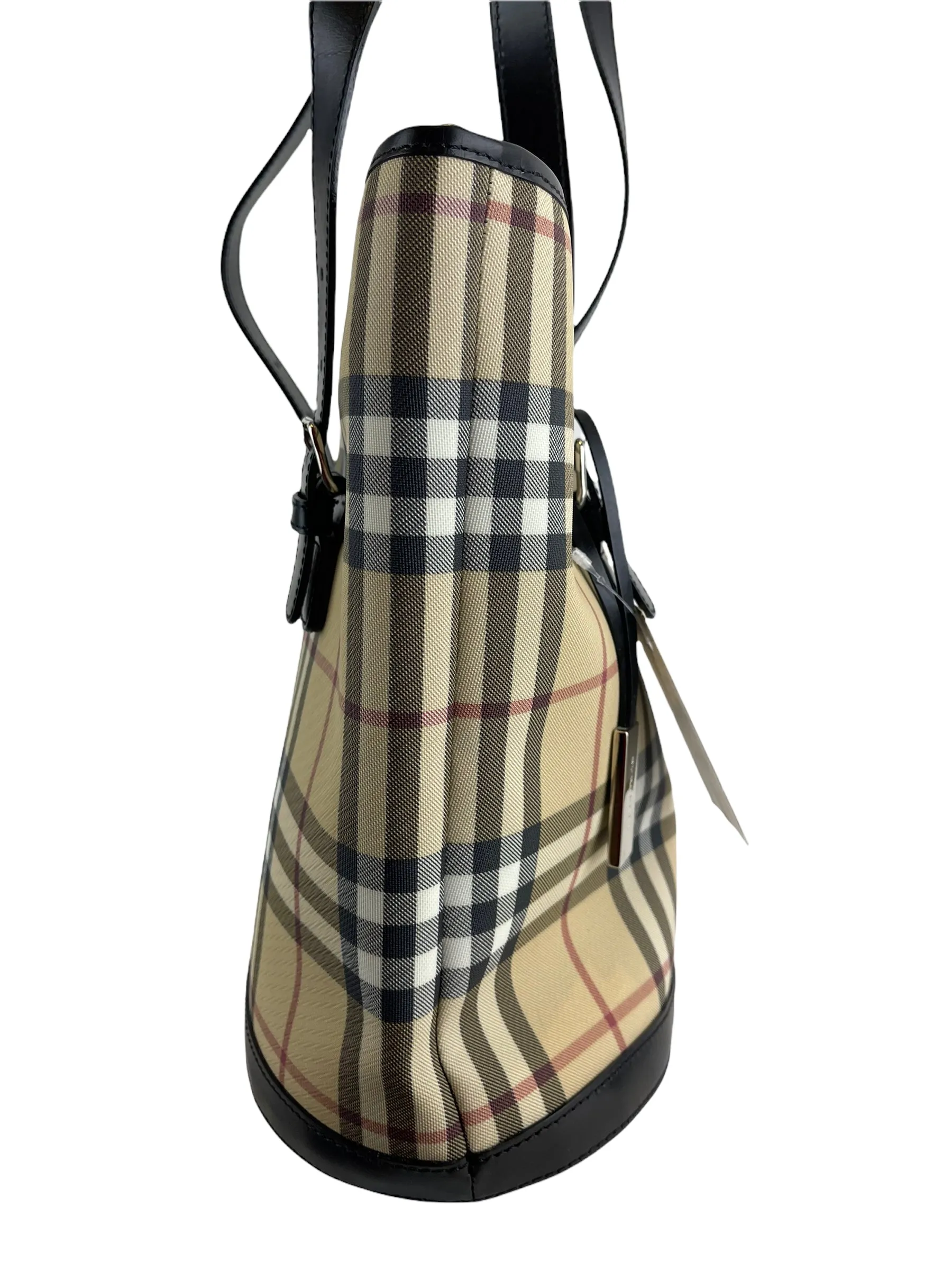 Burberry Classic Nova Checked Leather & Canvas Tote