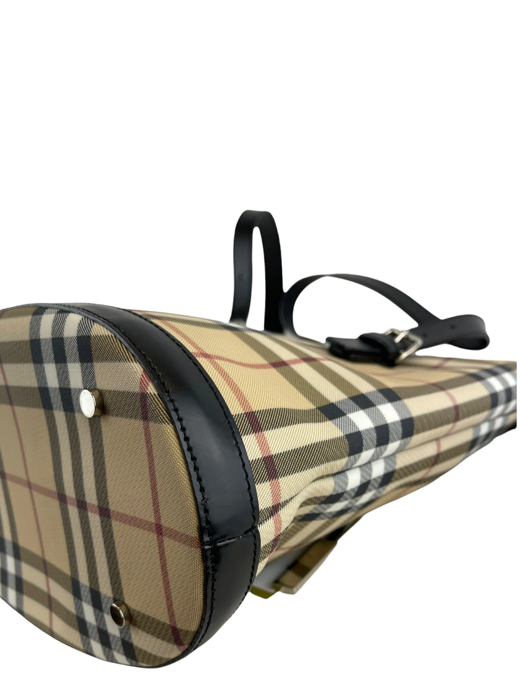 Burberry Classic Nova Checked Leather & Canvas Tote