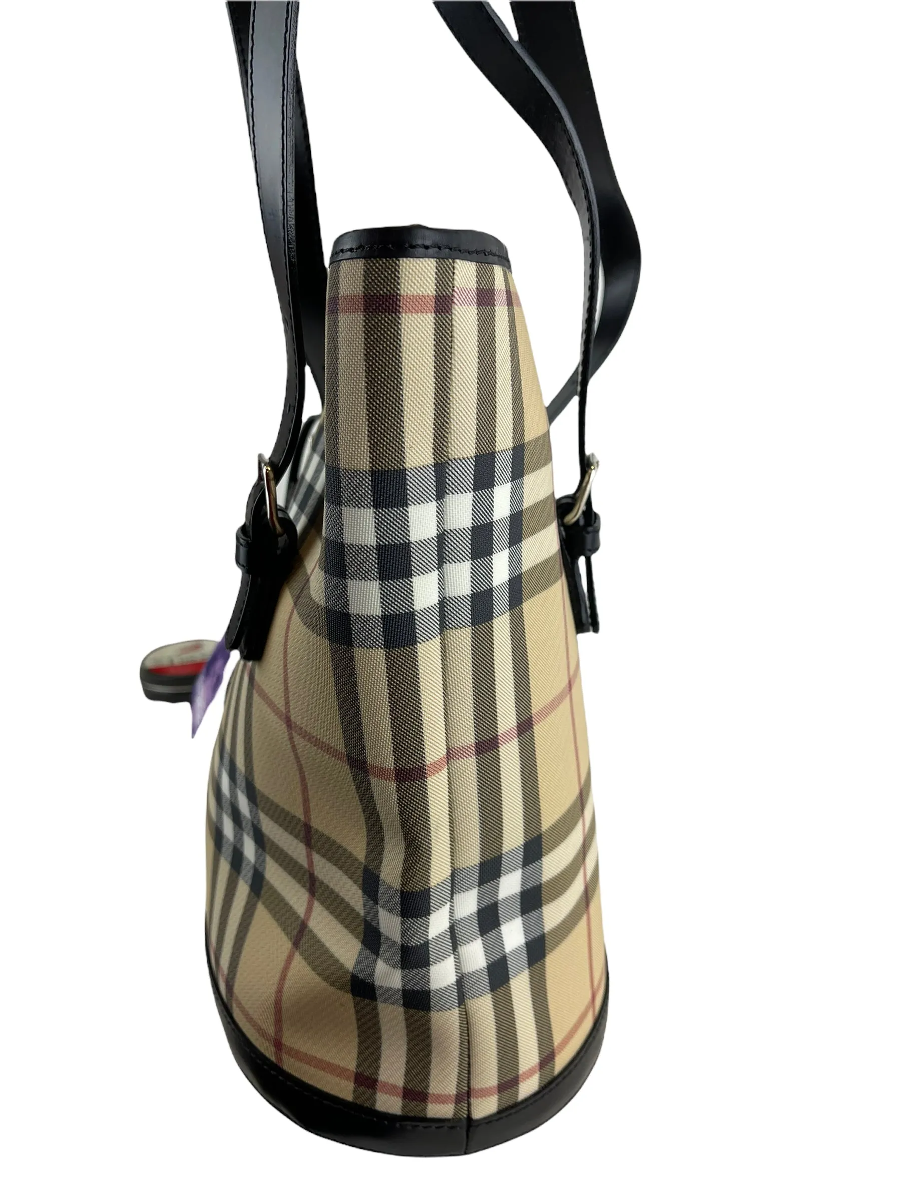 Burberry Classic Nova Checked Leather & Canvas Tote