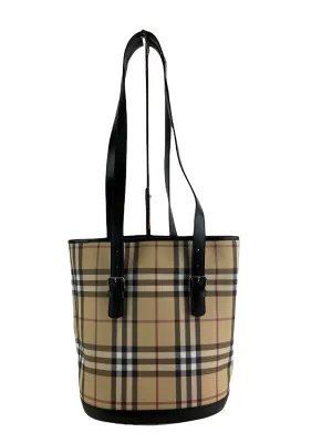 Burberry Classic Nova Checked Leather & Canvas Tote