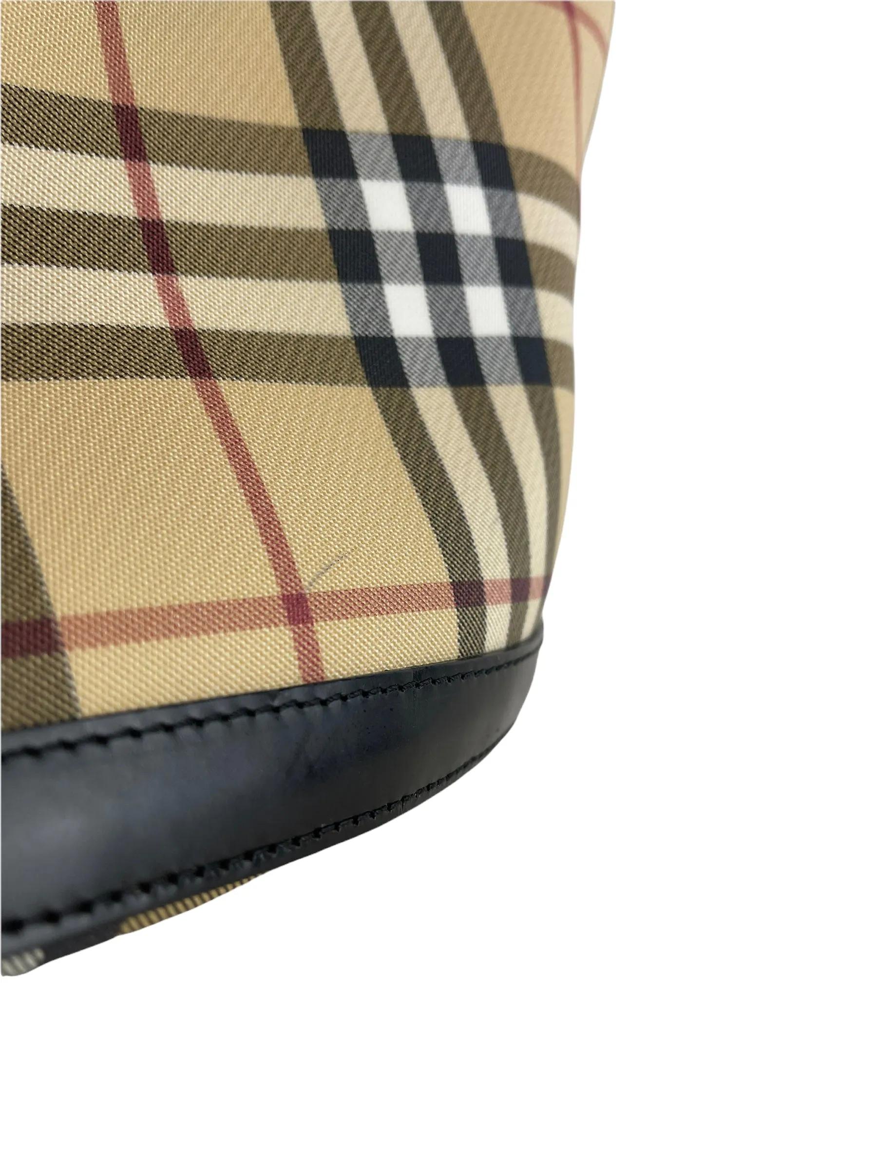 Burberry Classic Nova Checked Leather & Canvas Tote