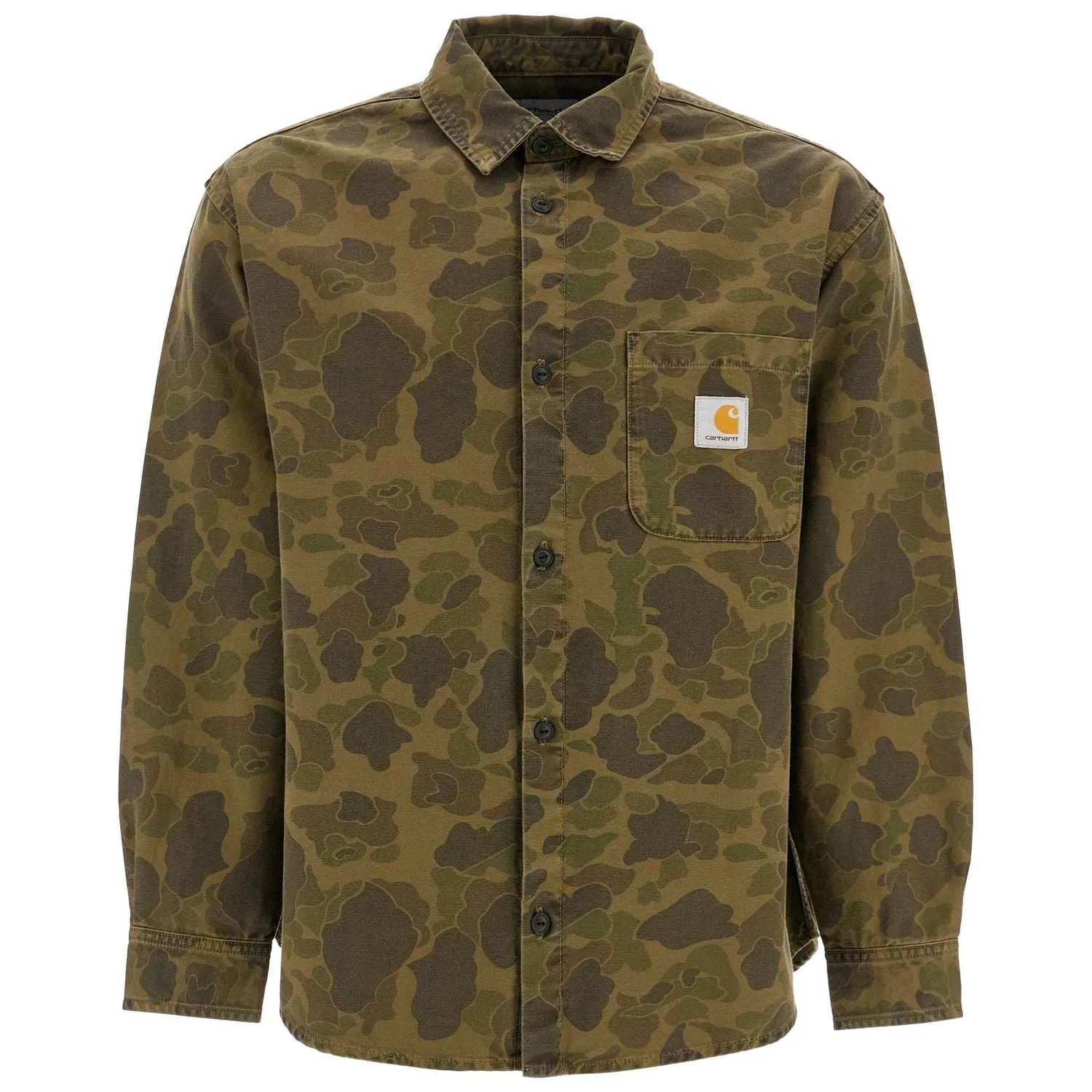 Carhartt Wip cotton canvas duck camouflage print overshirt