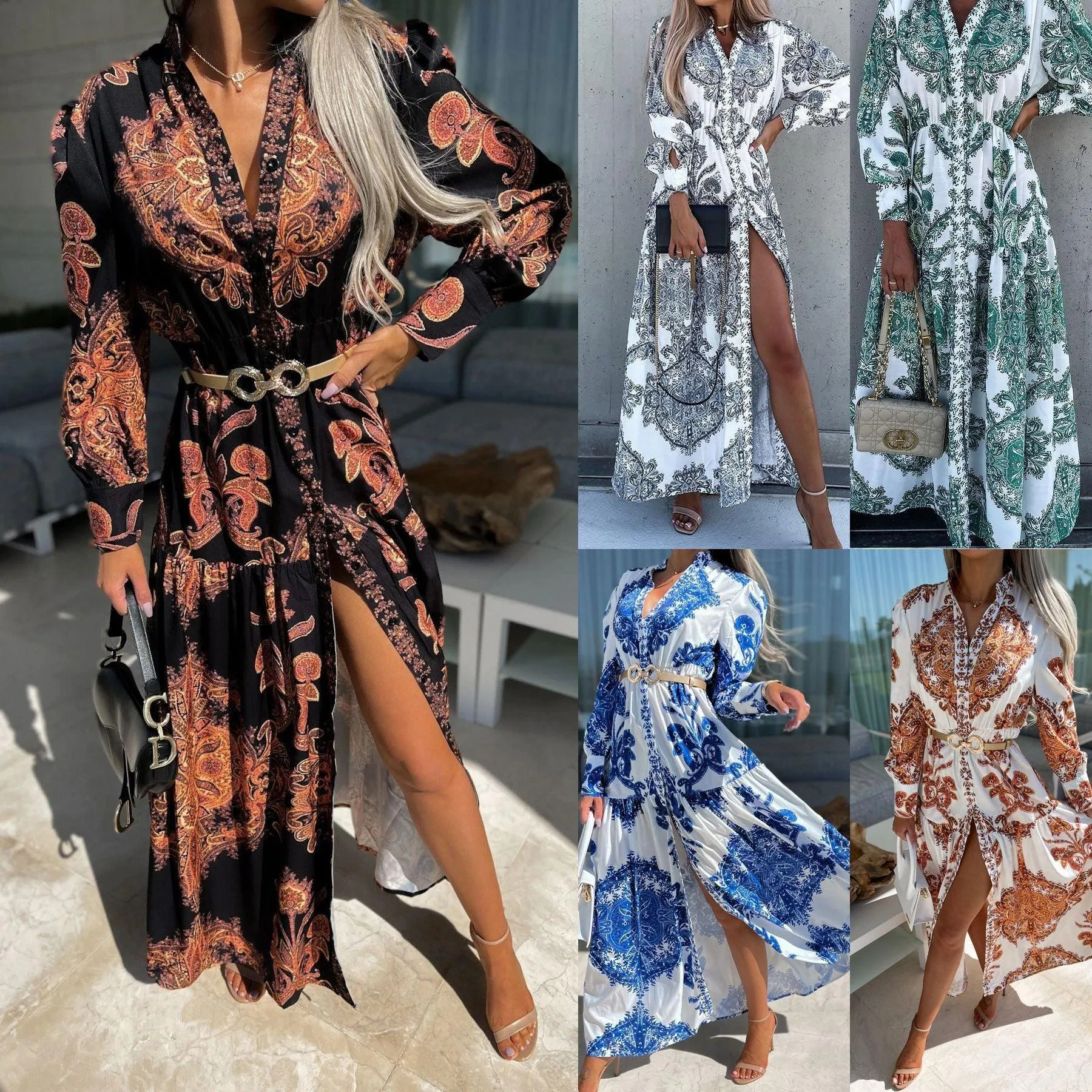 Fashionable With Side-slit Long Dress Bohemia Dress