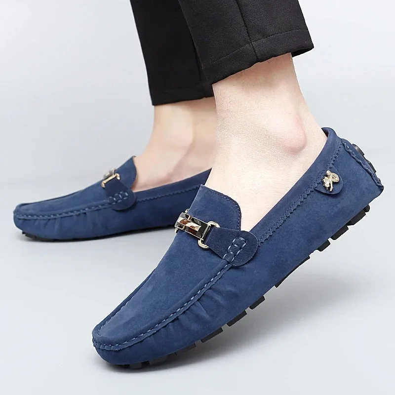 Hnzxzm high-quality Men Shoes Luxury Trendy Casual Slip on Formal Loafers Men Moccasins Italian Black Gray Male Driving Shoes Sneakers