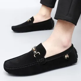 Hnzxzm high-quality Men Shoes Luxury Trendy Casual Slip on Formal Loafers Men Moccasins Italian Black Gray Male Driving Shoes Sneakers