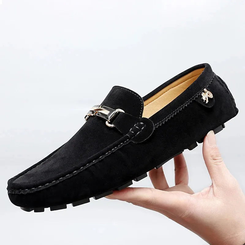 Hnzxzm high-quality Men Shoes Luxury Trendy Casual Slip on Formal Loafers Men Moccasins Italian Black Gray Male Driving Shoes Sneakers