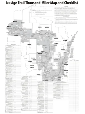 Ice Age Trail Thousand-Miler Map & Checklist – Big Map