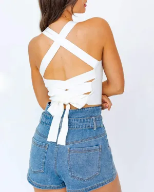 Love Story Lace Up Crop Top in More Colors