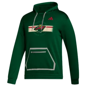 Minnesota Wild adidas Green Jersey Stripe Hoodie