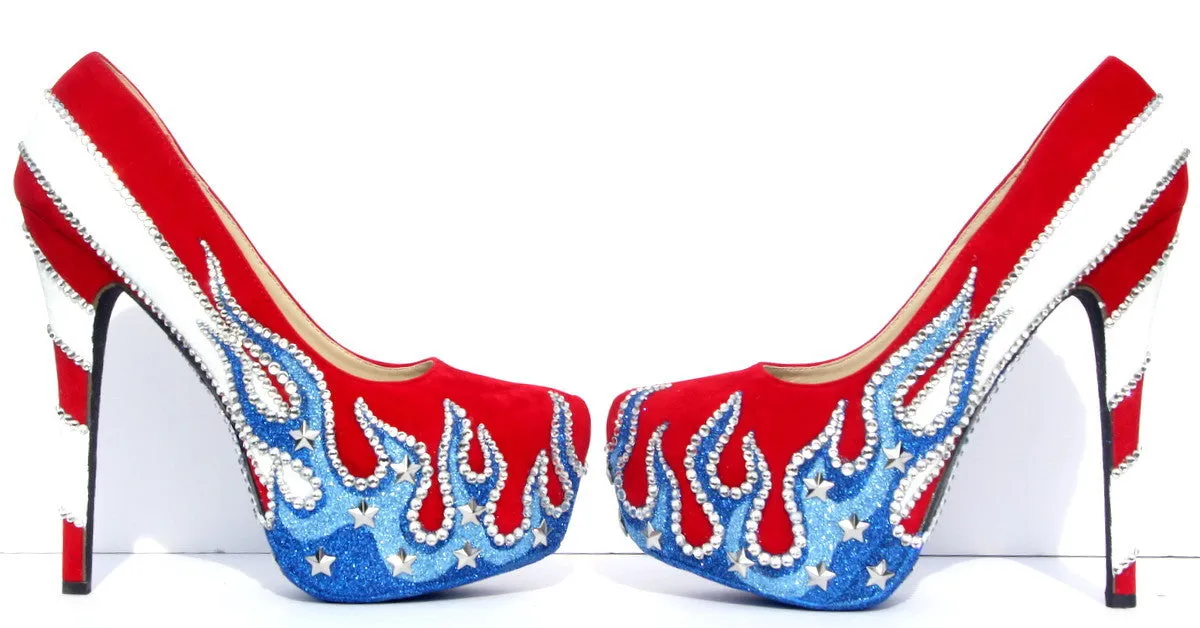 Patriotic American Flag Heels