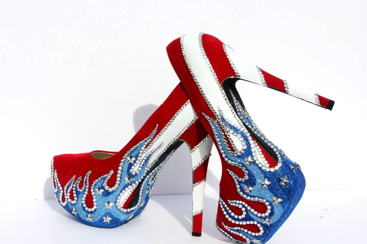 Patriotic American Flag Heels