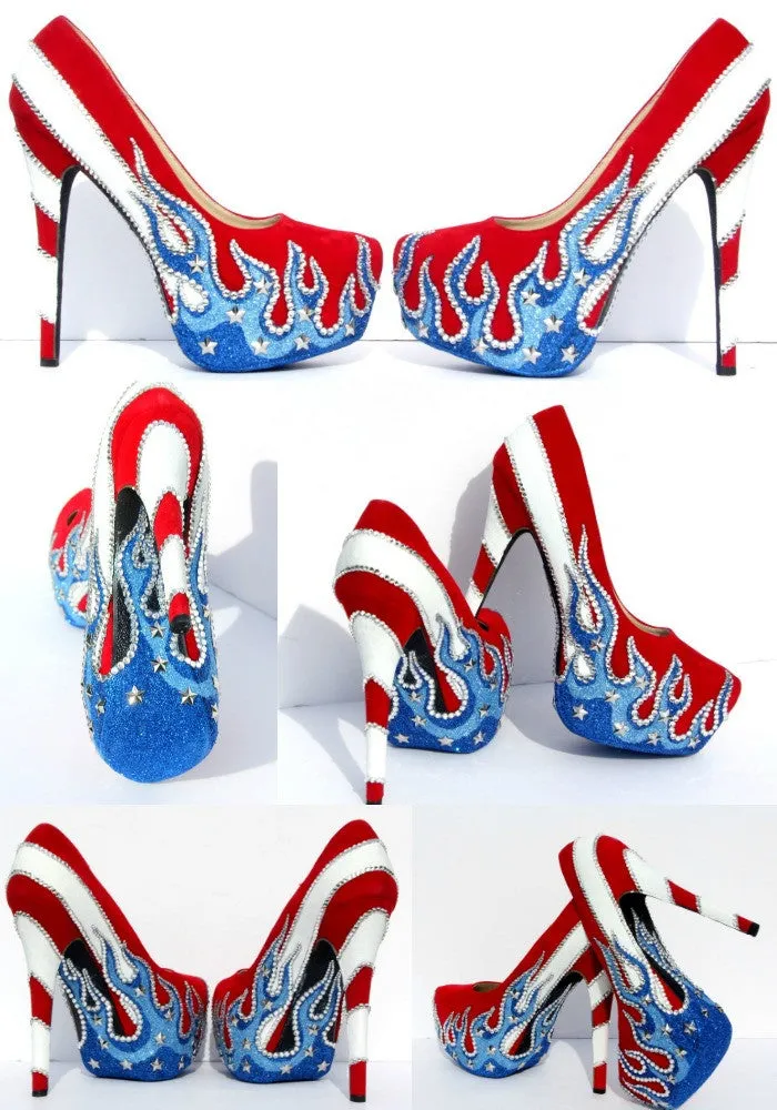 Patriotic American Flag Heels