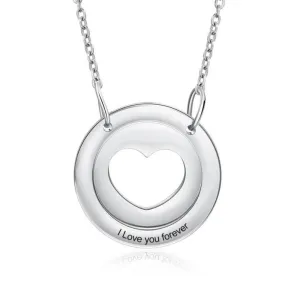 Plated Steel Jewellery, Stainless Steel Jewellery for Women, 1-Name Customizable Jewellery, Beautiful Circle Necklace with Heart