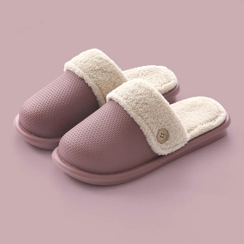 Waterproof Plush Slippers for Women - Non-Slip